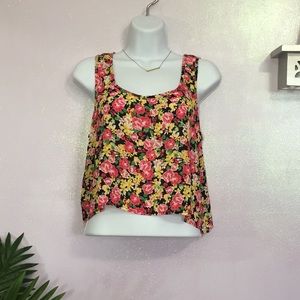 F21 ❤️ Floral Crop Top - Semi Sheer